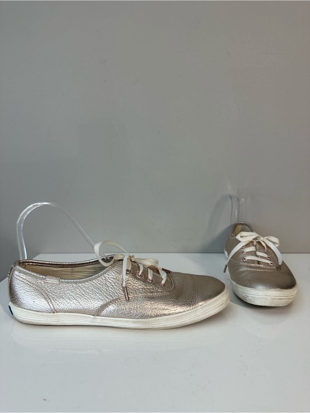 Keds x Kate Spade Rose Gold Metallic Leather Champion Sneakers Size 9